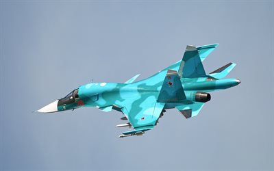 Su-34, Fullback, Russian bomber, Russian Air Force, Sukhoi, military aircraft