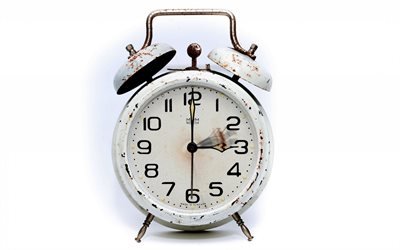 古いアラームクロック, 時間概念, 赤クロック, ダイヤル, 時計の針