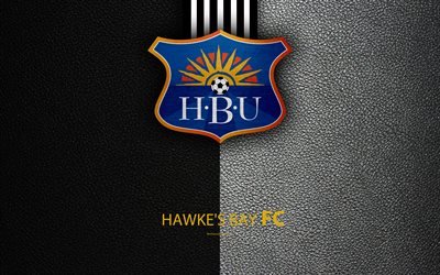 Hawkes Bay United FC, 4K, la Nouvelle-Z&#233;lande de Football Club, le logo, l&#39;embl&#232;me, le ISPS Handa de premier League, le cuir de texture, Napier, Nouvelle-Z&#233;lande, NZFC, OFC, Oc&#233;anie