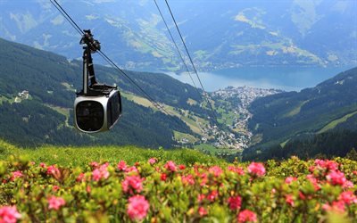 Austria, Sonnenalm, 4k, Schmittenhohe cable car, Alps, mountains, Kaprun, Aurope