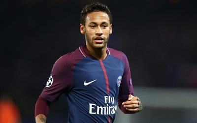 Neymar Jr, 4k, Paris Saint-Germain, PSG, France, La Liga, portrait, football, Paris, Neymar