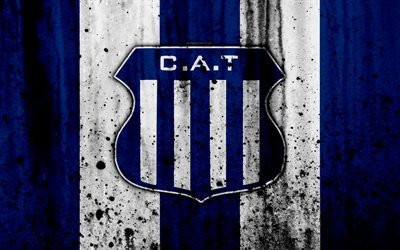 4k, le FC Talleres, grunge, Superliga, le football, l&#39;Argentine, le logo, le Talleres Cordoba, club de football, texture de pierre, Talleres FC