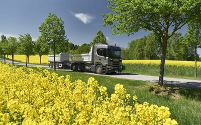 Scania G500, 4k, 2017 camion, Posteriori-Servosterzo cassone Ribaltabile, camion, Scania