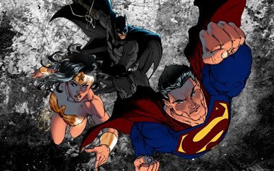 Superman, Wonder Woman, Batman, superheroes, Dc Comic