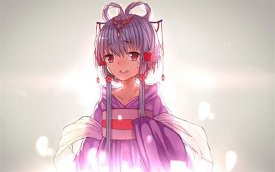 Luo Tianyi, konst, manga, Kinesiska VOCALOID, kimono, Vocaloid