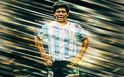 Diego Maradona, fotbolls-star, konst, argentinsk fotbollsspelare, fotboll legend, Argentina i fotboll, Maradona