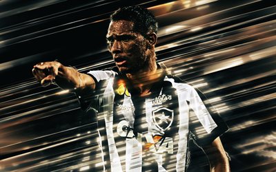 Luiz Fernando, 4k, creative art, blades style, Botafogo, Brazilian footballer, Serie A, Brazil, black background, lines art, football