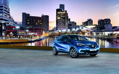 Renault Captur, 2018, S-Edition, compact crossover, new blue Captur, front view, french crossovers, Renault