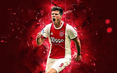 Klaas Jan Huntelaar, goal, dutch footballers, Ajax FC, soccer, Huntelaar, Eredivisie, football, abstract art, neon lights, AFC Ajax