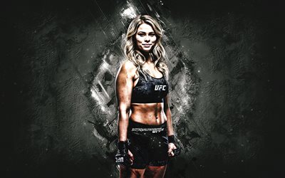 Paige VanZant, UFC, MMA, American fighter, gray stone background