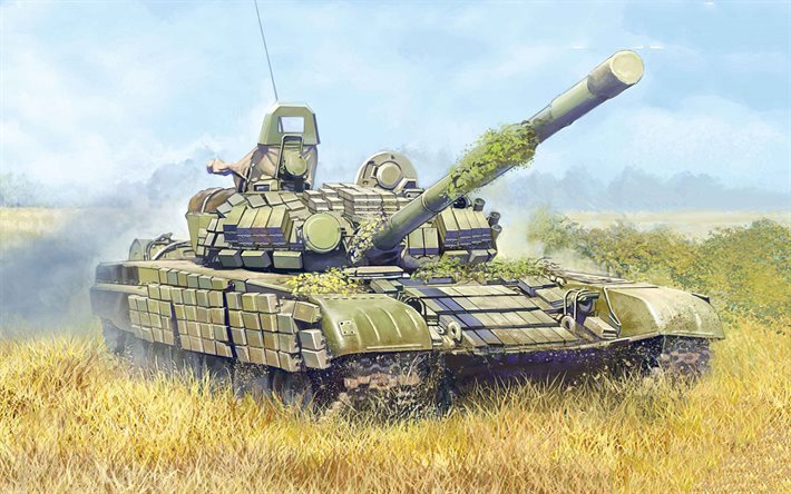 T-72, Russian battle tank, painted tank, armored vehicles, tanks