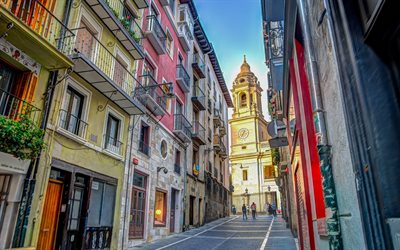 Catedral de Pamplona, Pamplona, igreja cat&#243;lica romana, capela, noite, p&#244;r do sol, Espanha
