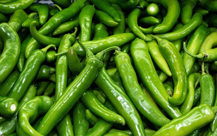 green pepper, hot pepper, texture with pepper, pepper, background with green pepper