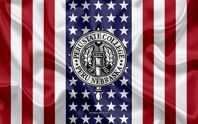 emblem der universit&#228;t von new hampshire, amerikanische flagge, logo der universit&#228;t von new hampshire, peru, nebraska, usa, universit&#228;t von new hampshire