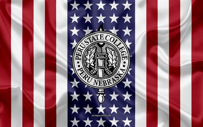 University of New Hampshire Emblem, American Flag, University of New Hampshire logo, Peru, Nebraska, USA, University of New Hampshire