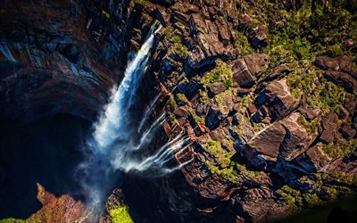 Angel Falls, summer, cliffs, beautiful nature, Salto Angel, Venezuela, South America