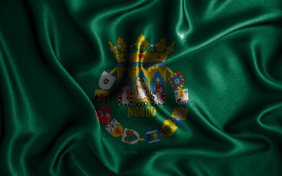 Bandiera di Siviglia, 4k, bandiere ondulate di seta, province spagnole, Giorno di Siviglia, bandiere in tessuto, arte 3D, Siviglia, Europa, Province della Spagna, bandiera di Siviglia 3D, Spagna