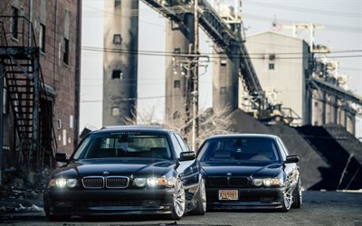7 de BMW, bmw noire, tuning, e38, la bmw 750 ml sur