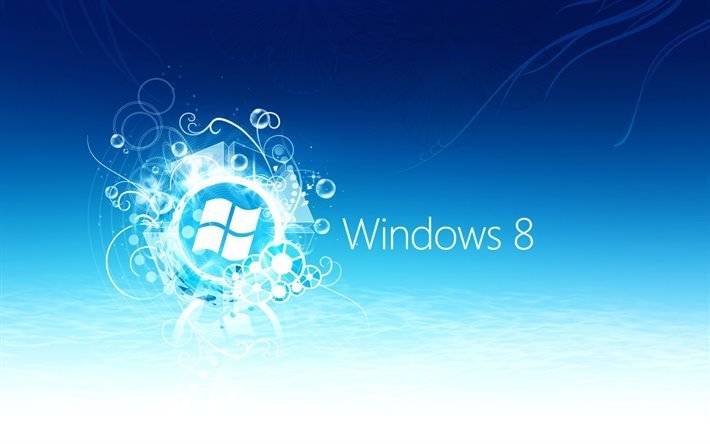Windows8, ロゴ, エンブレム, 青Windowsロゴ