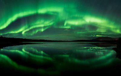 Beach Lake, 4K, America, northern lights, Aurora, Alaska, USA
