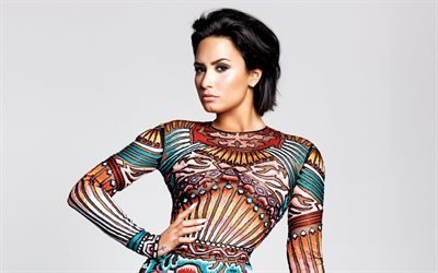 Demi Lovato, American actress, portrait, brunette, American singer