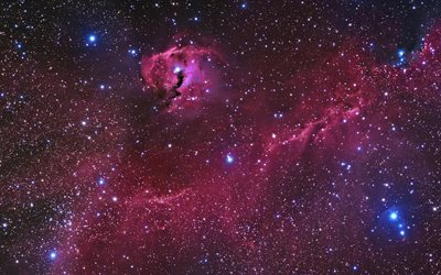 rosa nebel, 4k, sterne, galaxis, sci-fi, nebel, universum