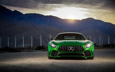 Mercedes-AMG GT R, 4k, farlar, 2018 arabalar, s&#252;per arabalar, Mercedes
