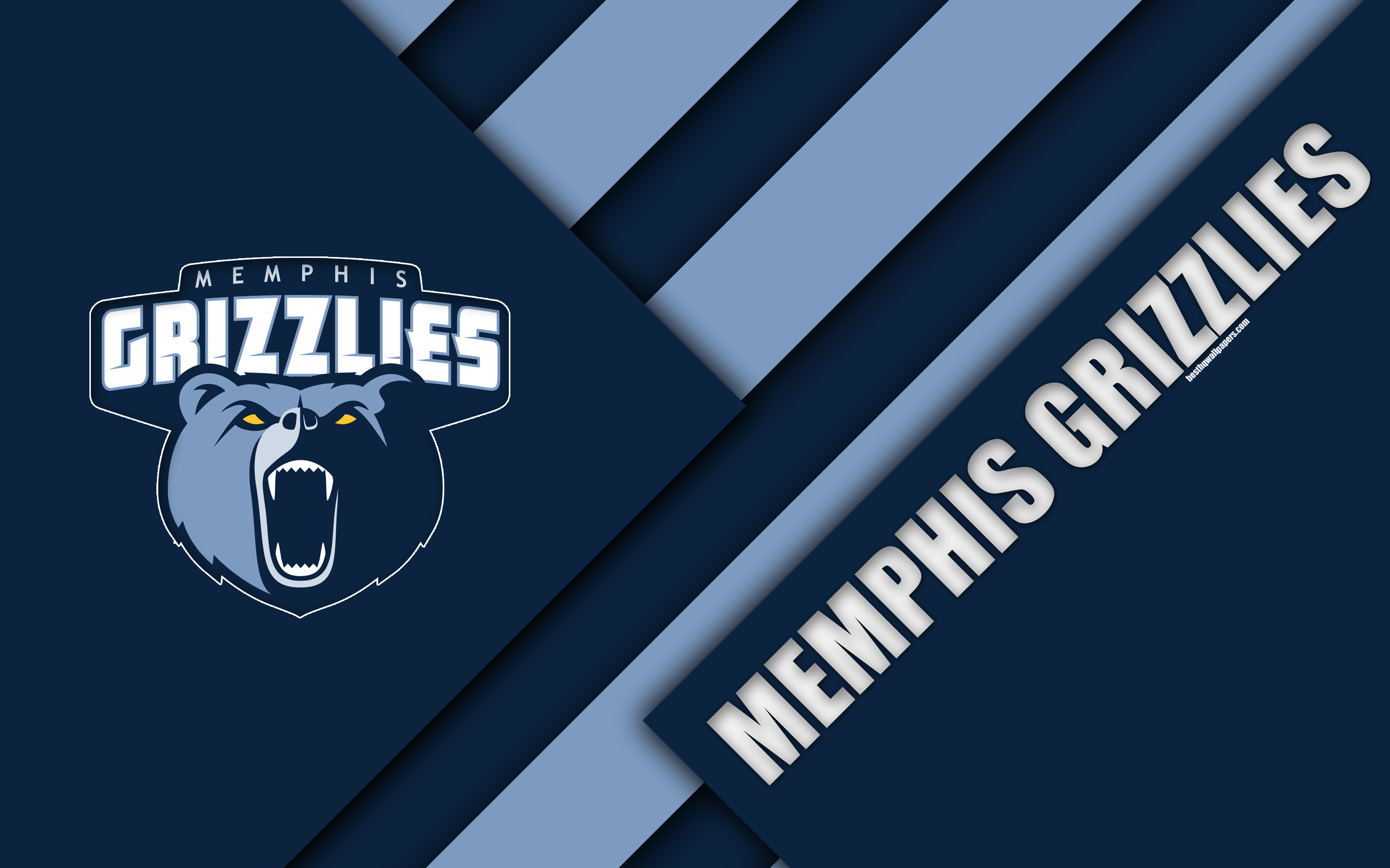 Download wallpapers Memphis Grizzlies, 4k, logo, material design