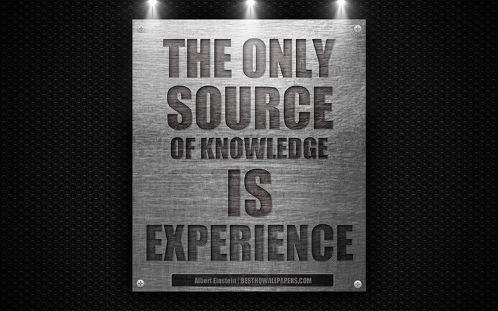 The only source of knowledge is experience, Albert Einstein quotes, quotes about experience, motivation, quotes of great people, 4k