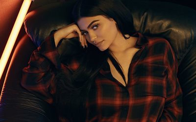 4k, Kylie Jenner, 2017, photoshoot, Pudota Kolme Kokoelma, kauneus, Hollywood