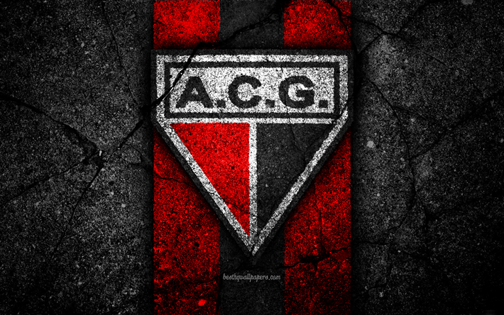 Atletico Goianiense FC, 4k, logo, football, Serie B, red and black lines, soccer, Brazil, asphalt texture, Goianiense logo, AC Goianiense, Brazilian football club