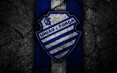 CSA FC, 4k, شعار, كرة القدم, دوري الدرجة الثانية, الأزرق والأبيض خطوط, البرازيل, الأسفلت الملمس, CSA شعار, Centro ومركز إيشيا الرياضي Alagoano, البرازيلي لكرة القدم
