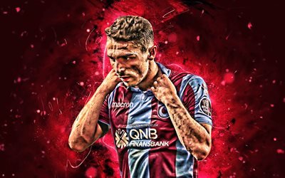 Abdulkadir Omur, close-up, Trabzonspor FC, turc, les joueurs de football, le soccer, le turc Super Lig, Omur, de l&#39;art abstrait, le football, les n&#233;ons
