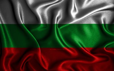 Bulgariska flaggan, 4k, silke v&#229;giga flaggor, europeiska l&#228;nder, nationella symboler, Flagga av Bulgarien, tyg flaggor, Bulgarien flagga, 3D-konst, Bulgarien, Europa, Bulgarien 3D-flagga