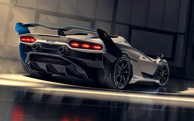 Lamborghini SC20, 2020, 4k, rear view, hypercar, new SC20, racing cars, italian supercars