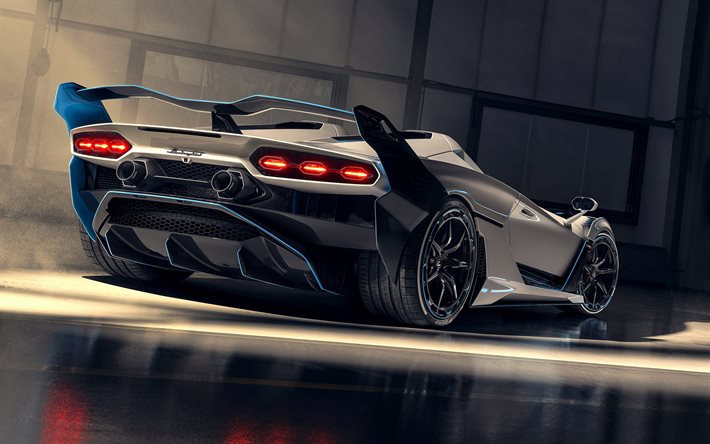 Lamborghini SC20, 2020, 4k, vue arri&#232;re, hypercar, nouvelle SC20, voitures de course, supercars italiennes