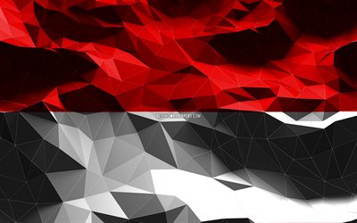 4k, Indonesian flag, low poly art, Asian countries, national symbols, Flag of Indonesia, 3D art, Indonesia, Asia, Indonesia 3D flag, Indonesia flag