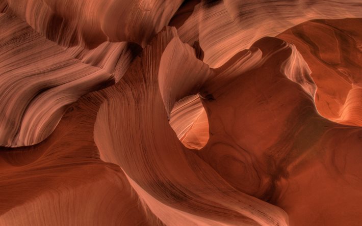 Antelope Canyon, orange stenar, sandiga stenar, r&#246;d kanjon, Sida, Arizona, USA, Upper Antelope Canyon