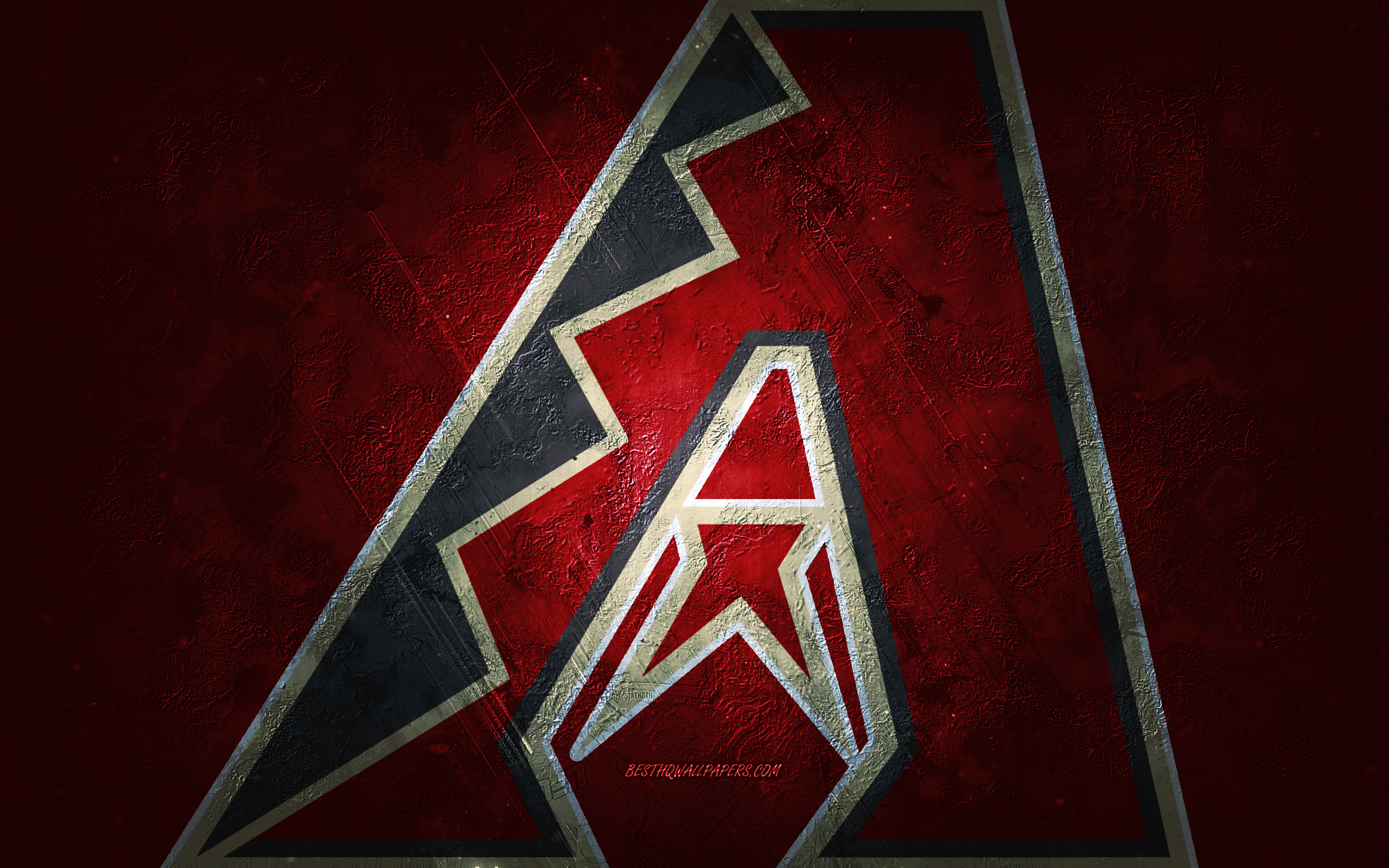 Arizona Diamondbacks, MLB red black abstraction, logo, material design,  baseball, HD wallpaper