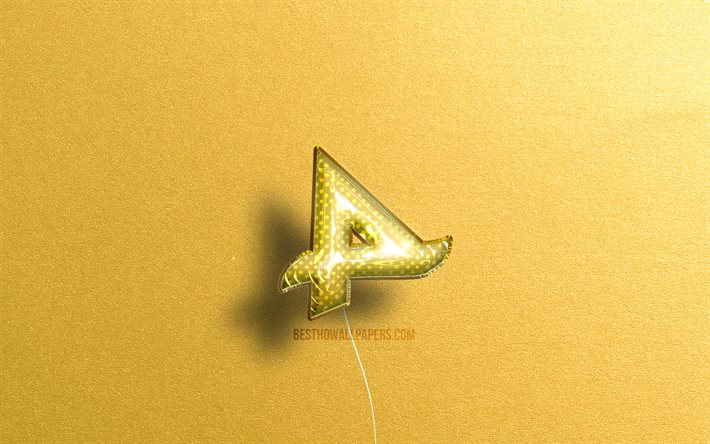 4k, logo 3D Afrojack, DJ n&#233;erlandais, ballons r&#233;alistes jaunes, Nick van de Wall, logo Afrojack, arri&#232;re-plans jaunes, Afrojack
