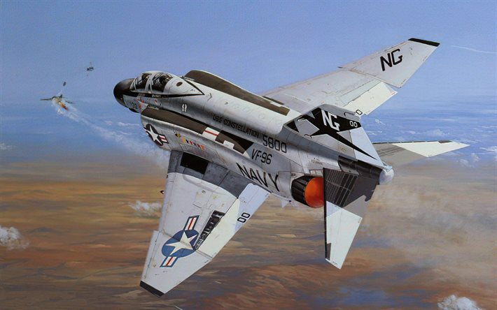 McDonnell Douglas F-4 Phantom II, caccia intercettore, marina statunitense, caccia bombardiere, aerei militari statunitensi, F-4 Phantom