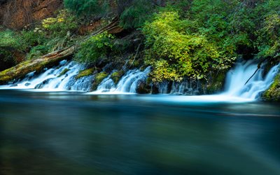 Metolius River, Oregon, waterfalls, cascades, water concepts, river, USA, Deschutes River