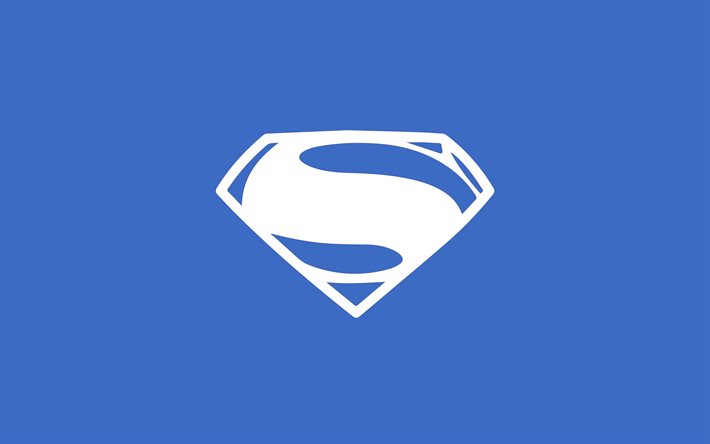 Download wallpapers 4k, Superman logo, minimal, superheroes, blue  backgrounds, creative, artwork, Superman for desktop free. Pictures for  desktop free