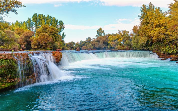 Manavgat vattenfall, h&#246;st, Antalya, Manavgat River, h&#228;rligt vattenfall, Manavgat, Turkiet