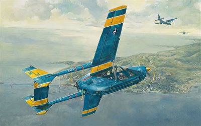 Cessna O-2 Skymaster, havainnointikone, Yhdysvaltain ilmavoimat, amerikkalainen sotilaskone, Yhdysvaltain laivasto, O2-A Skymaster, USA, maalatut lentokoneet