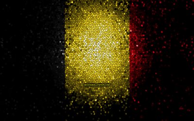 Belçika bayrağı, mozaik sanatı, Avrupa ülkeleri, Belçika Bayrağı, ulusal semboller, resmi, Avrupa, Belçika