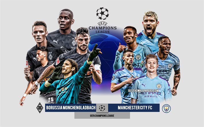 بوروسيا مونشنغلادباخ vs Manchester City FC, الثامنة النهائي, دوري أبطال أوروبا, المعاينة, المواد الترويجية, لاعبي كرة القدم, مباراة لكرة القدم, مانشستر سيتي
