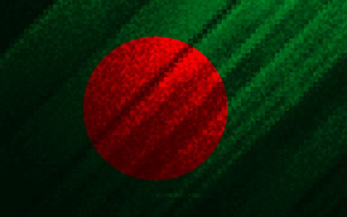 Bangladeshin lippu, moniv&#228;rinen abstraktio, Bangladeshin mosaiikkilippu, Bangladesh, mosaiikkitaide
