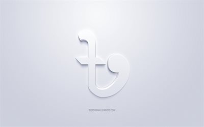 Simbolo di taka del Bangladesh, segno di valuta, taka del Bangladesh, segno di taka del Bangladesh 3D bianco, sfondo bianco