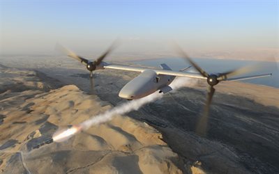 drone, la Sterna Tailsitter Drone, il lancio di un missile di veicoli aerei, militari drone, VANT